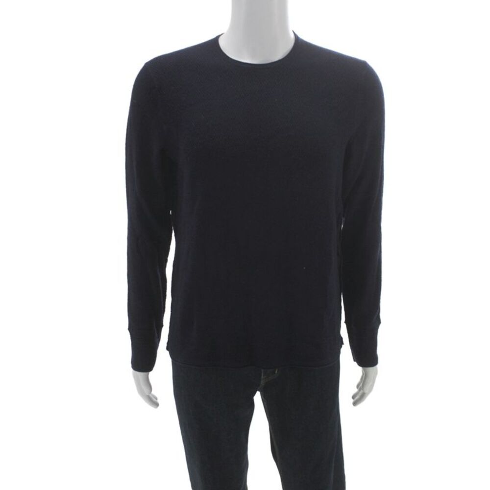 Rag & Bone Men Pullover Sweater Blue Merino Wool Crew Neck Size L